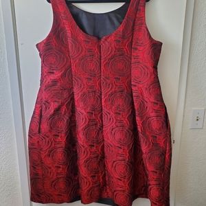 Red Rose Embroidered Formal Dress - 20W